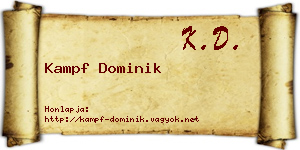 Kampf Dominik névjegykártya